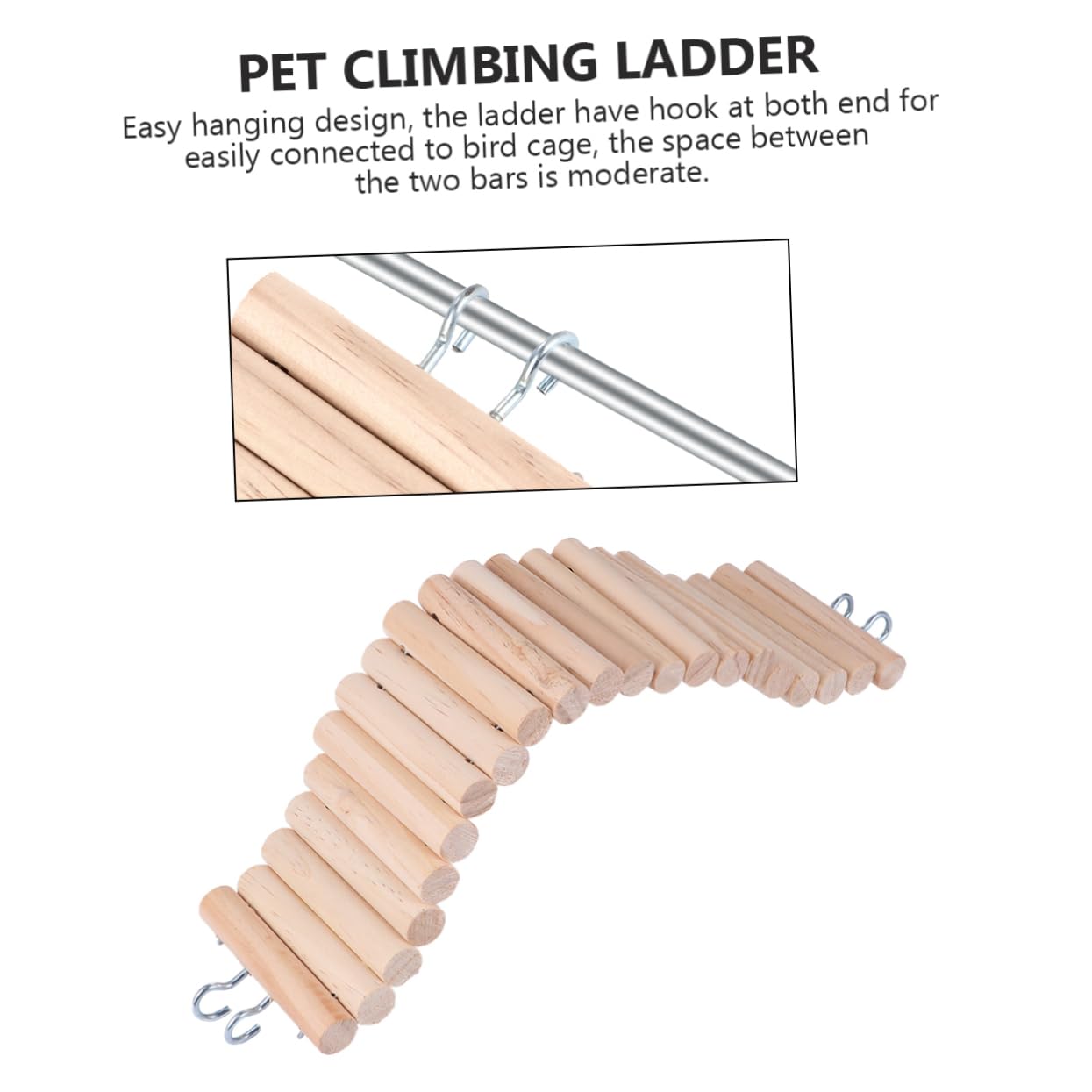 FONDOTIN Pet Bird Ladder Toy Small Animal Climbing Supplies Folding Ladder Playset