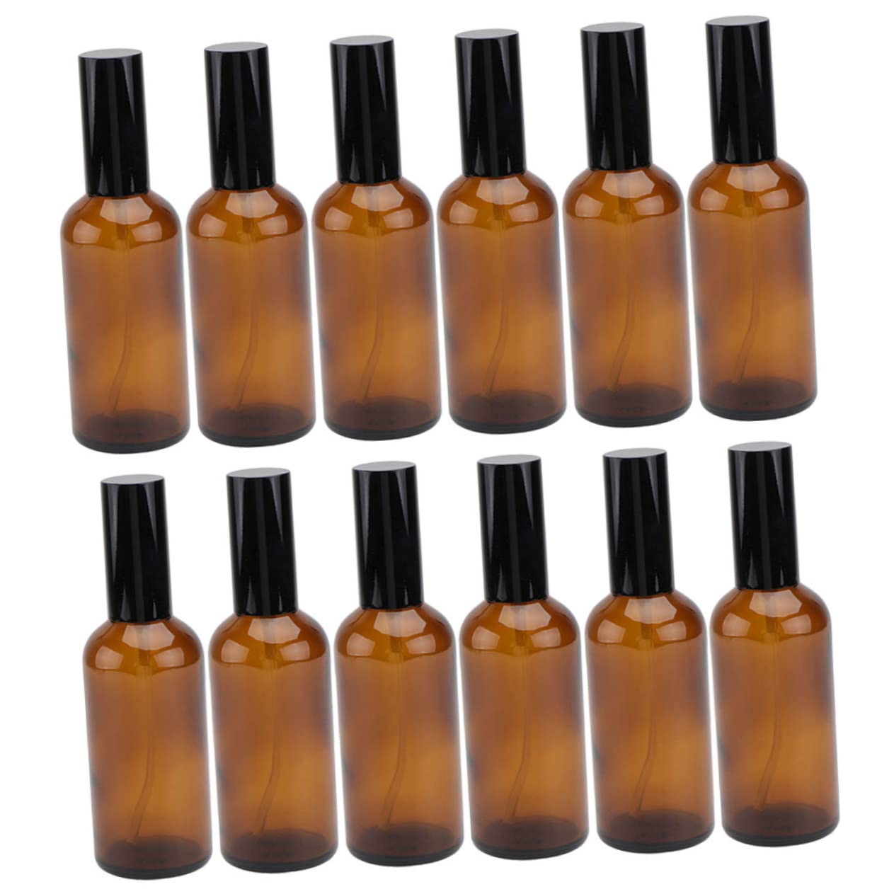 Set 12 Bottiglie Spray in Vetro da 30ml Riutilizzabili Design Antiperdita per Viaggi e Uso Quotidiano