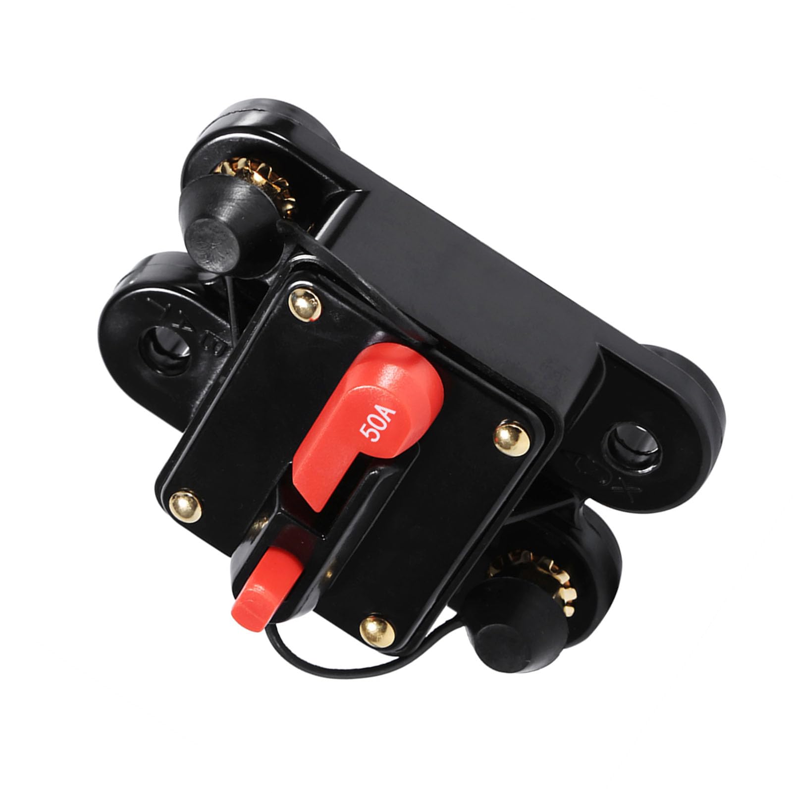 Portafusibile A Riarmo Auto 50A-100A - Interruttore Automatico 12-24V Impermeabile Per Auto, Barca, Moto (80A Tondo)