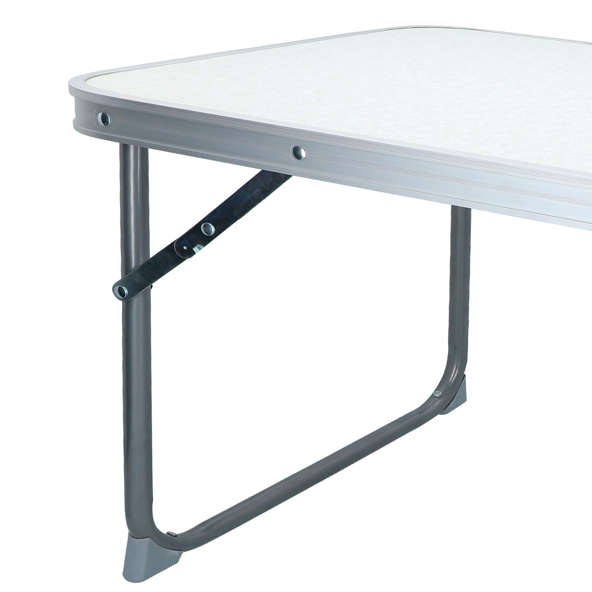 AKTIVE Tavolo da spiaggia pieghevole 60x40x40cm bianco metallo legno campeggio