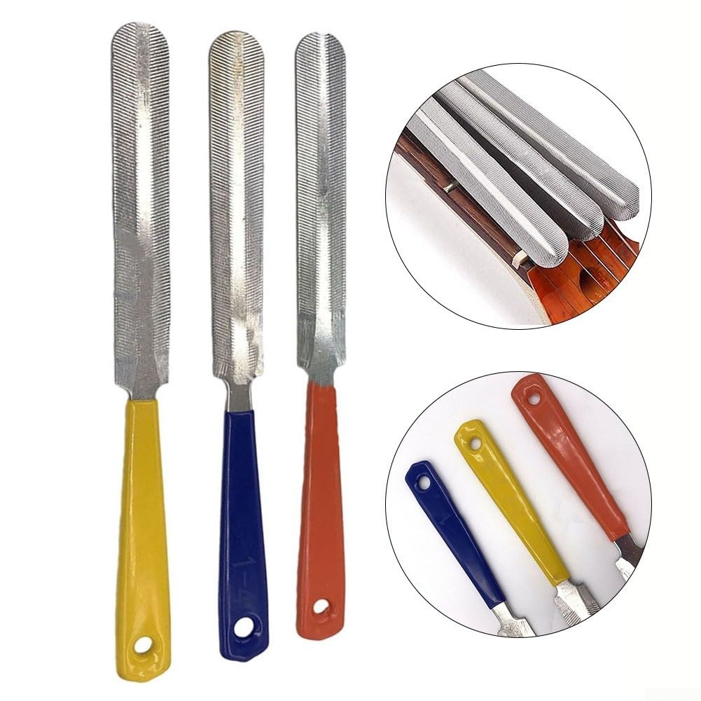 Set di 3 lime per capotasto per chitarra, in acciaio , per chitarra e basso