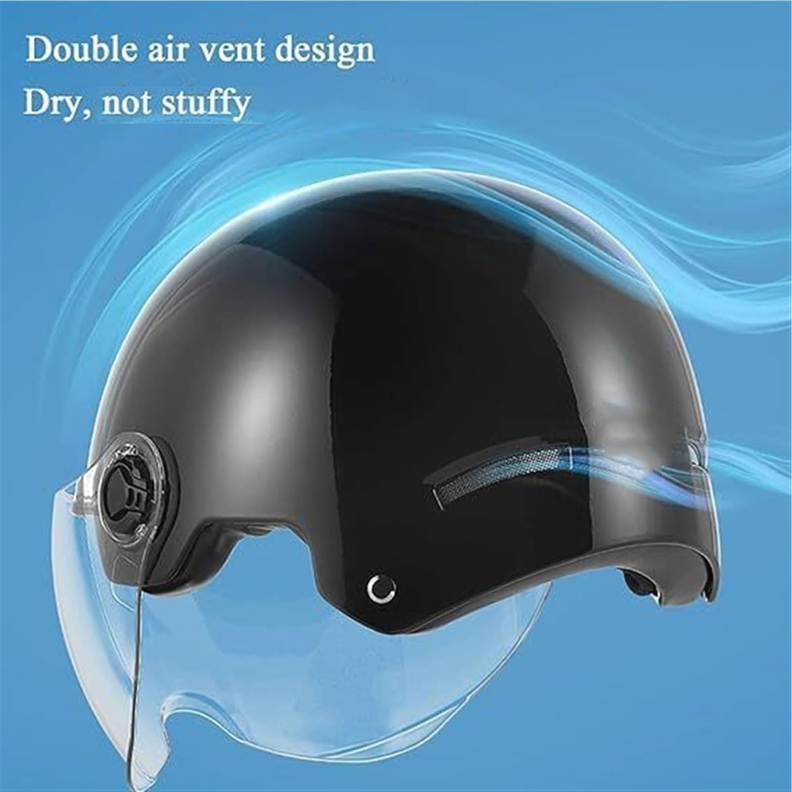 Leichte Retro Open Face Motorradhelm mit Sonnenblende, Deutscher Stil Baseball Kappe Halbhelm mit Sonnenblende ECE Zertifiziert Jet Motorradhelm für Cruiser Chopper Biker,55-60cm,D