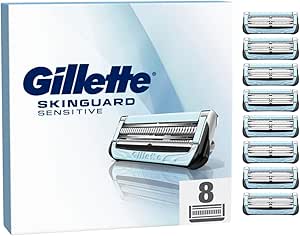 Pack 8 Lames Gillette Skinguard Sensitive - Recharge Pour Rasoir, Acier Inox, Neuf Made In Germany