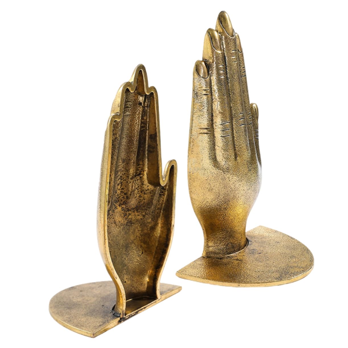 Garneck Fermalibri Decorativi in Ferro Oro, Mani in Preghiera, per Mensola e Scrivania, Organizzano i Libri e Impediscono Cadute, Stile Semplice