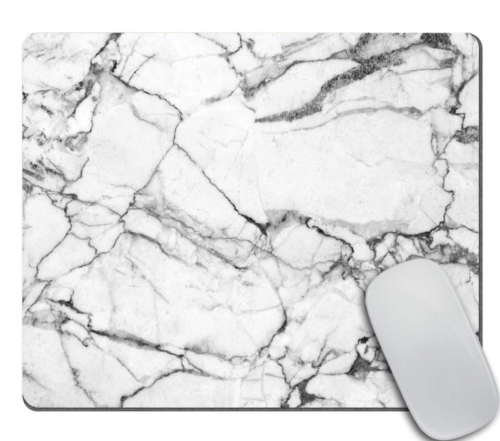 Amcove Mouse Pad White Grey Marble Mouse Pad Marble Mouse Pad Office Mouse Pad Personalized Mouse Pad Desk Accessories Mouse Pad Rectangle Mouse Pad