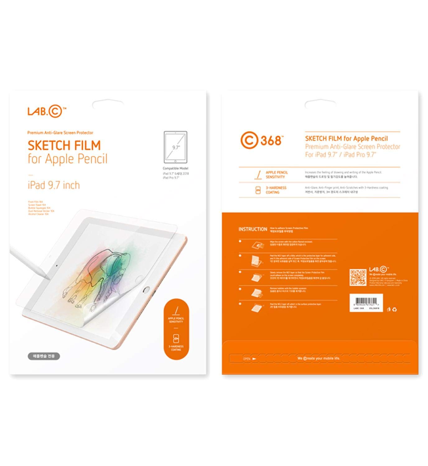 Apple iPad 9.7 2018 LAB.C Sketch Film Anti-Glare Screen Protector - Clear