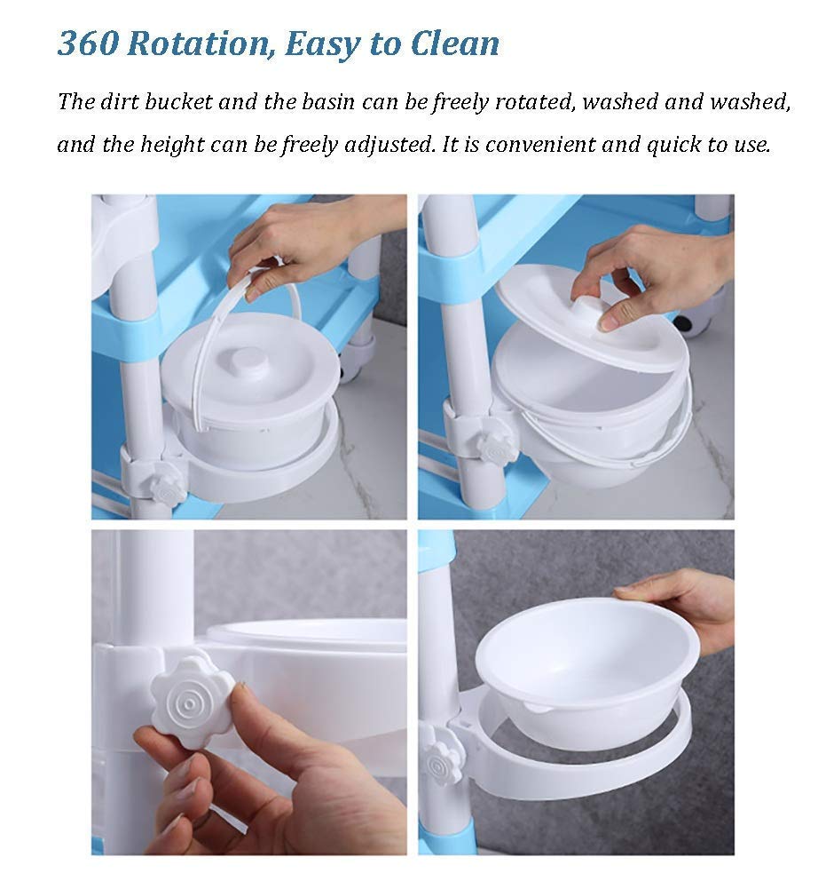 Carritos móviles, carros de Mano para Almacenamiento de Cocina, Carrito de Belleza multifunción con 3 estantes y Ruedas para Laboratorio de Tratamiento, soporta 150 kg