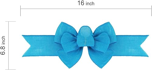 Miniatura 203 de 2 lazos de arpillera de Navidad, hechos a mano, prefabricados para coronas, adornos decorativos grandes de Navidad, decoración de árbol, lazos