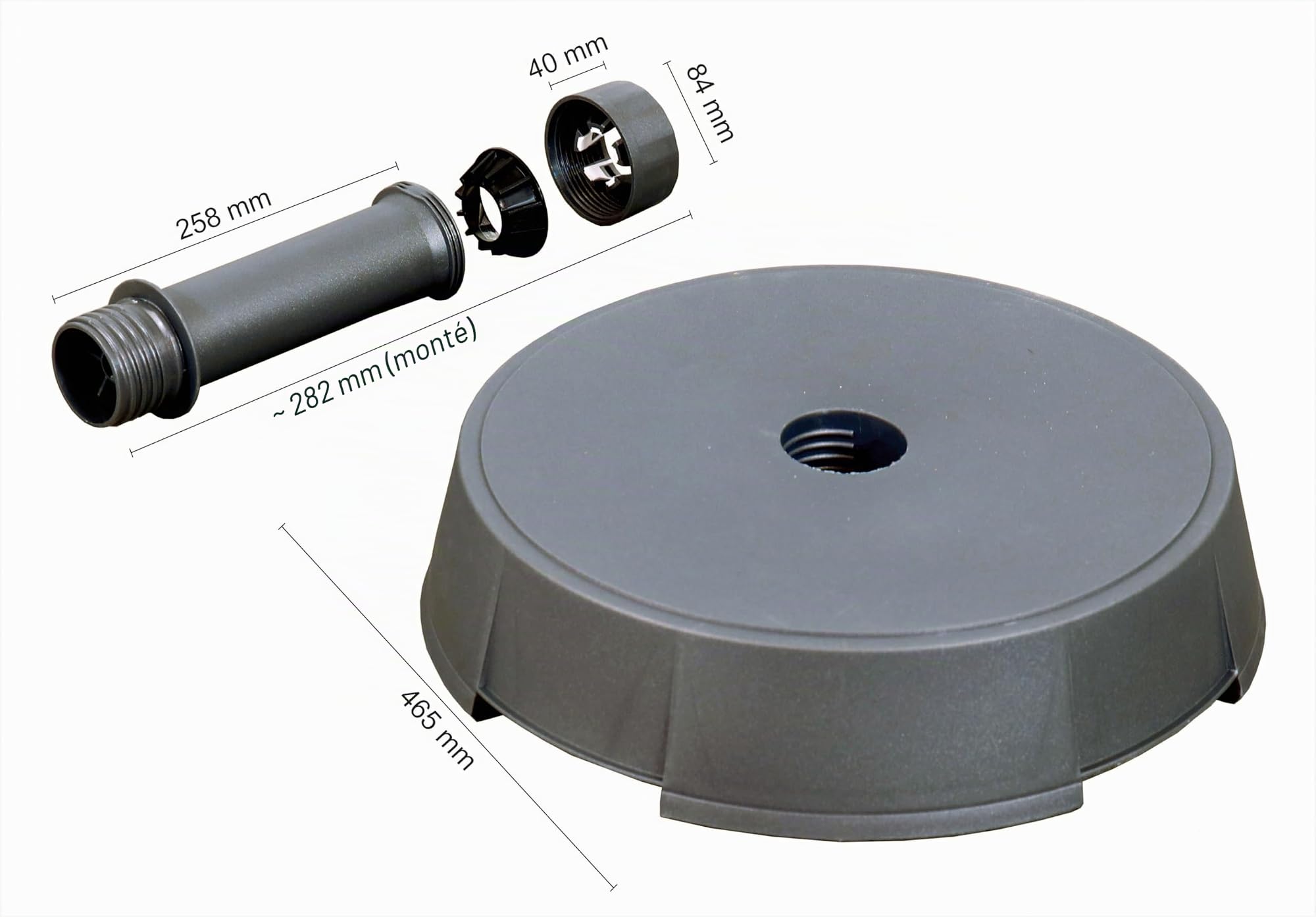 Schneider Béton 878-15 Pied pour Parasol Anthracite 30 kg 31,9 kg