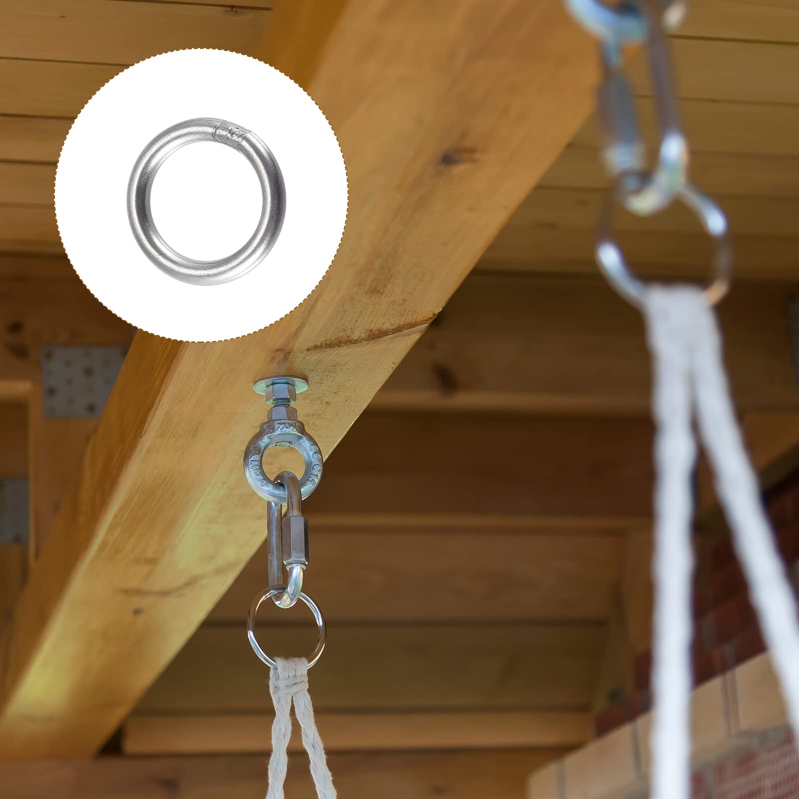 METALLIXITY 304 Acciaio Inossidabile Acciaio O orings (20mm OD 3mm Spessore) 10pz, Saldato Rotondo Suona - per Appendere Oggetti