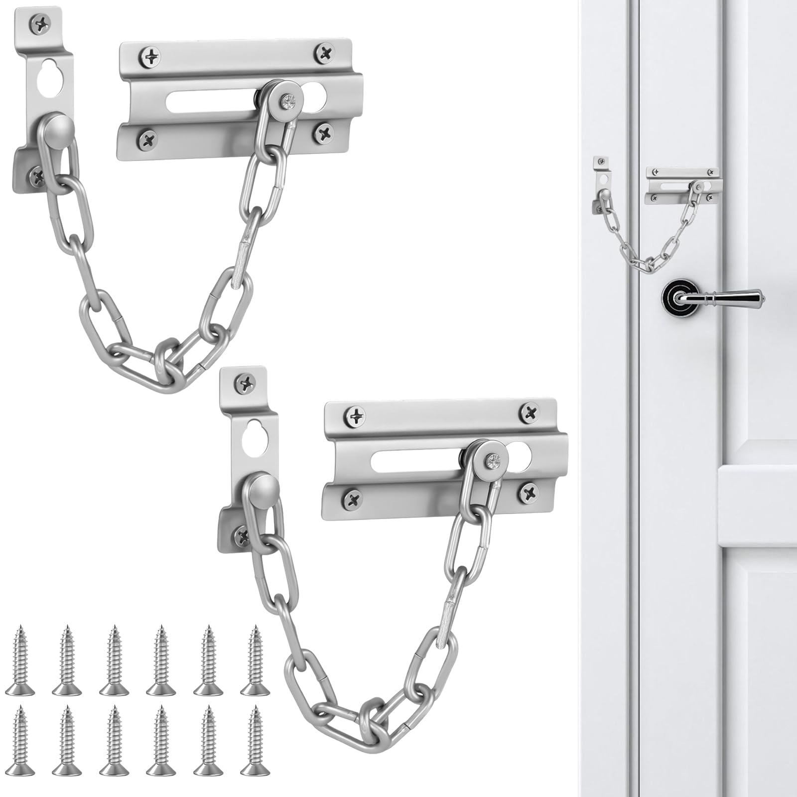 2-Pack Door Lock Door Security Chain, Anti-Theft Door Lock