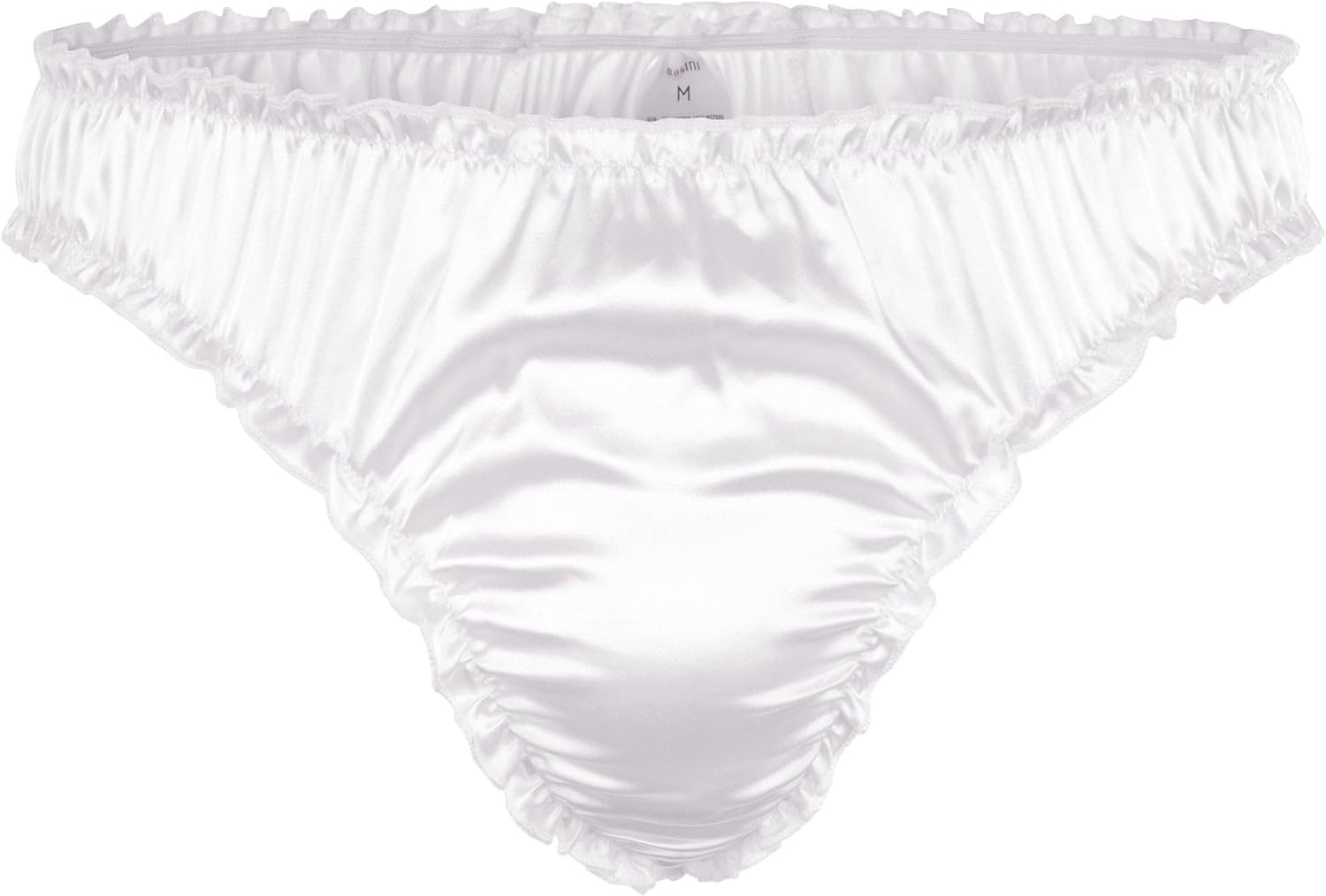 Satini Men's Satin Ruffle Sissy Thong Tanga Knickers Briefs Panties - Image 8