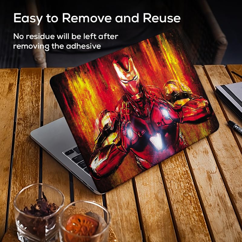 Image of Galaxsia Iron Man Full Vinyl Laptop Skin /Sticker /Cover for 13 to 13.3 Inches Laptops Laminated-Removable-HD Quality Compatible for Hp-Dell-Sony-Lenovo-Asus etc.(13x9.2 Inches)