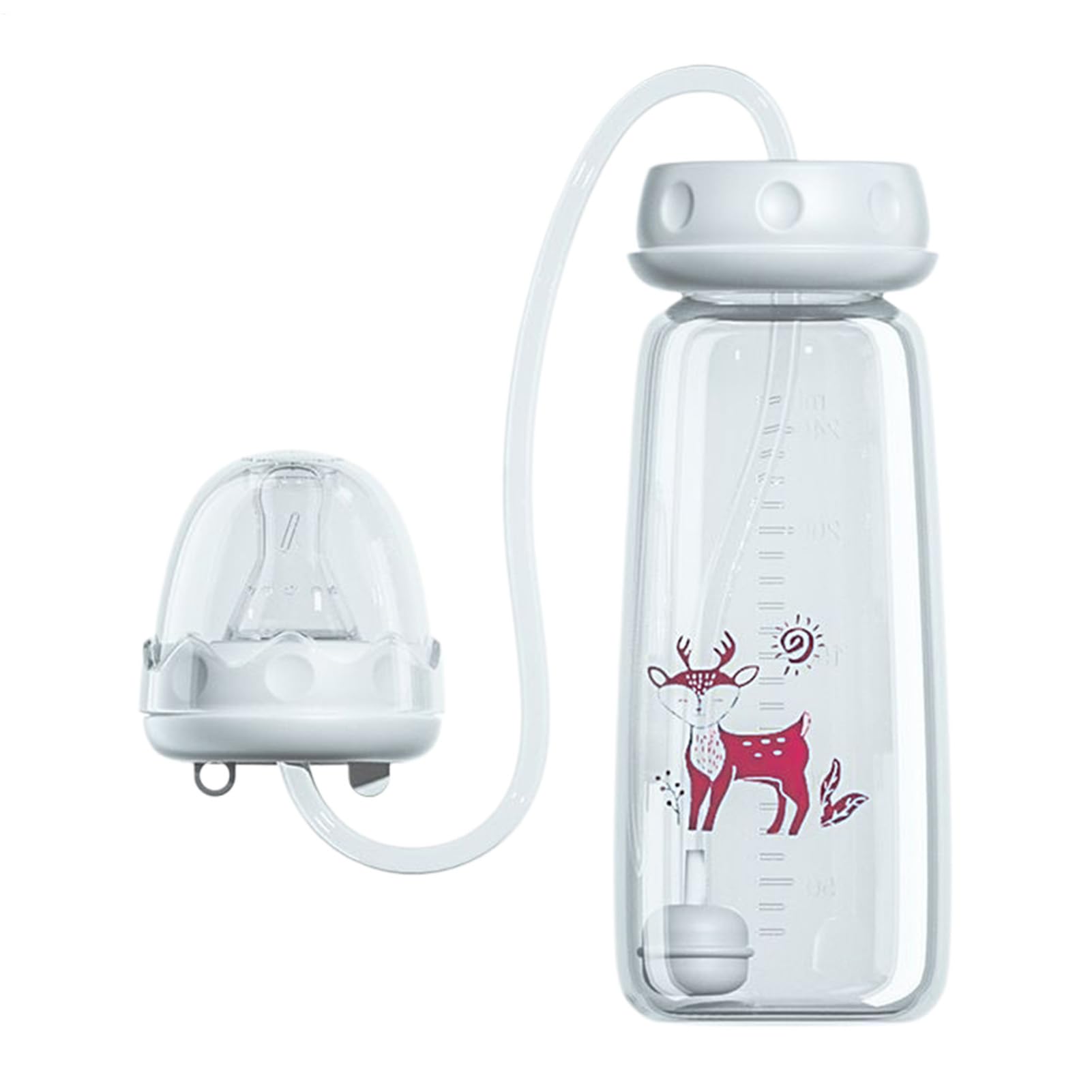 3-in-1 Anti-Kolik Trinkflasche | 240ml Handfrei Babyflasche Aus Silikon | Neue Verstellbare Milchflasche Mit Schnellem Durchfluss | Ab 3 Monaten Griffig Für Jungens Und Mädchen