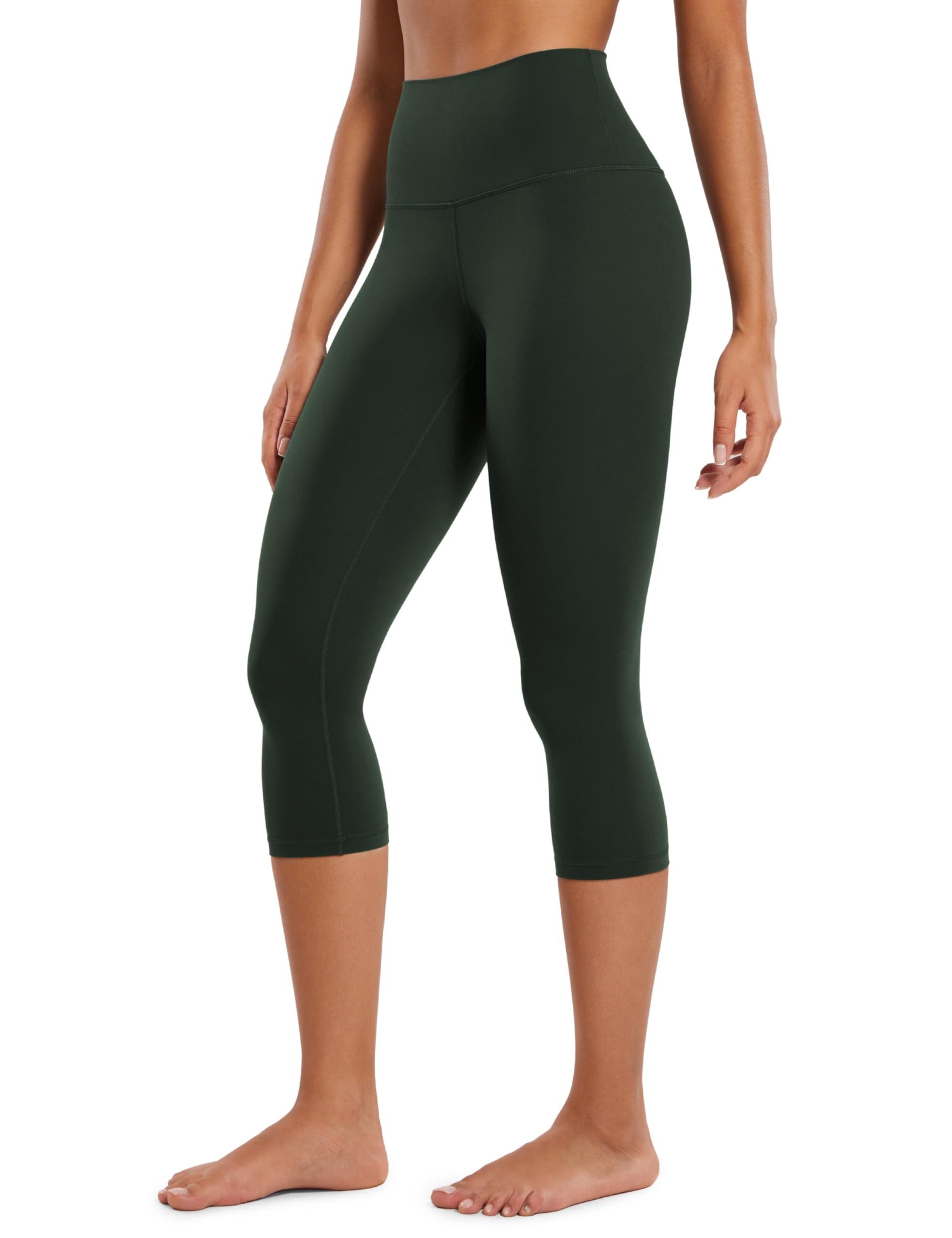 CRZ YOGA Butterluxe 19'' High Waisted Capri Workout Leggings for Women - Lounge Leggings Buttery Soft Yoga Pants Legend Green 8