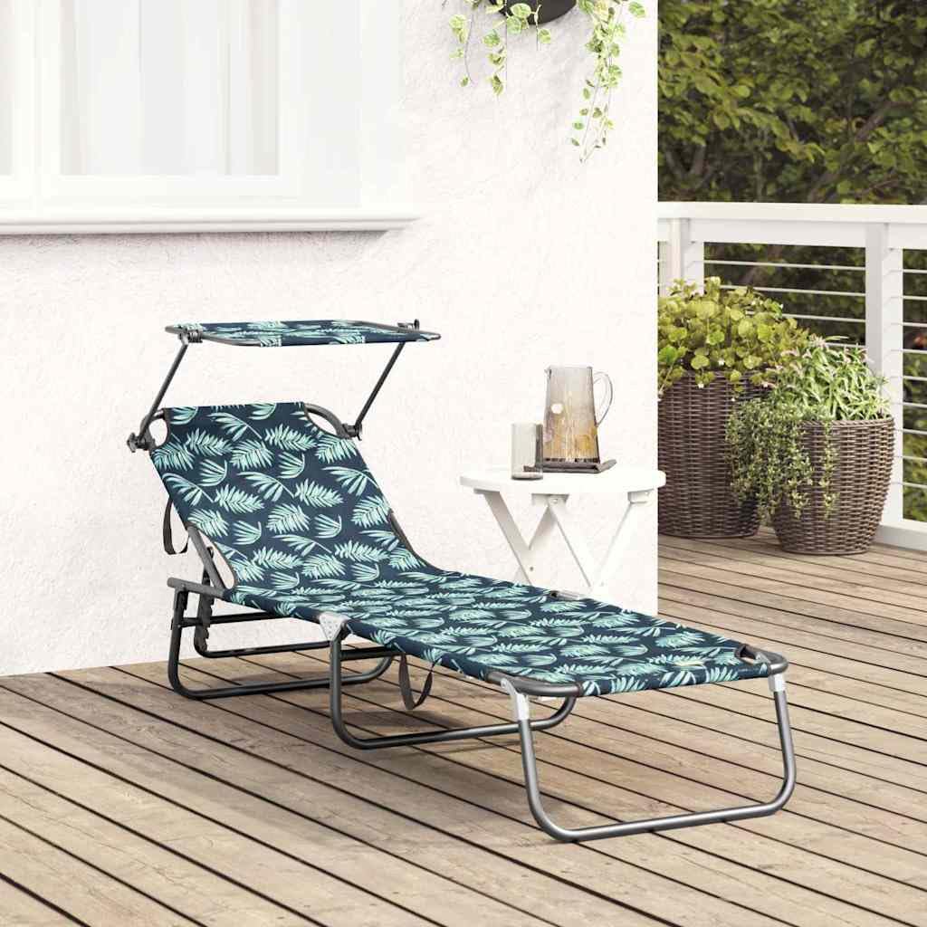 Klappbare Gartenliege Mehrfarbig 190 x 57 x 81 cm Oxford Material Verstellbare Rückenlehne für Relaxen im Garten Terrasse Balkon Strand Camping Outdoor Nutzung