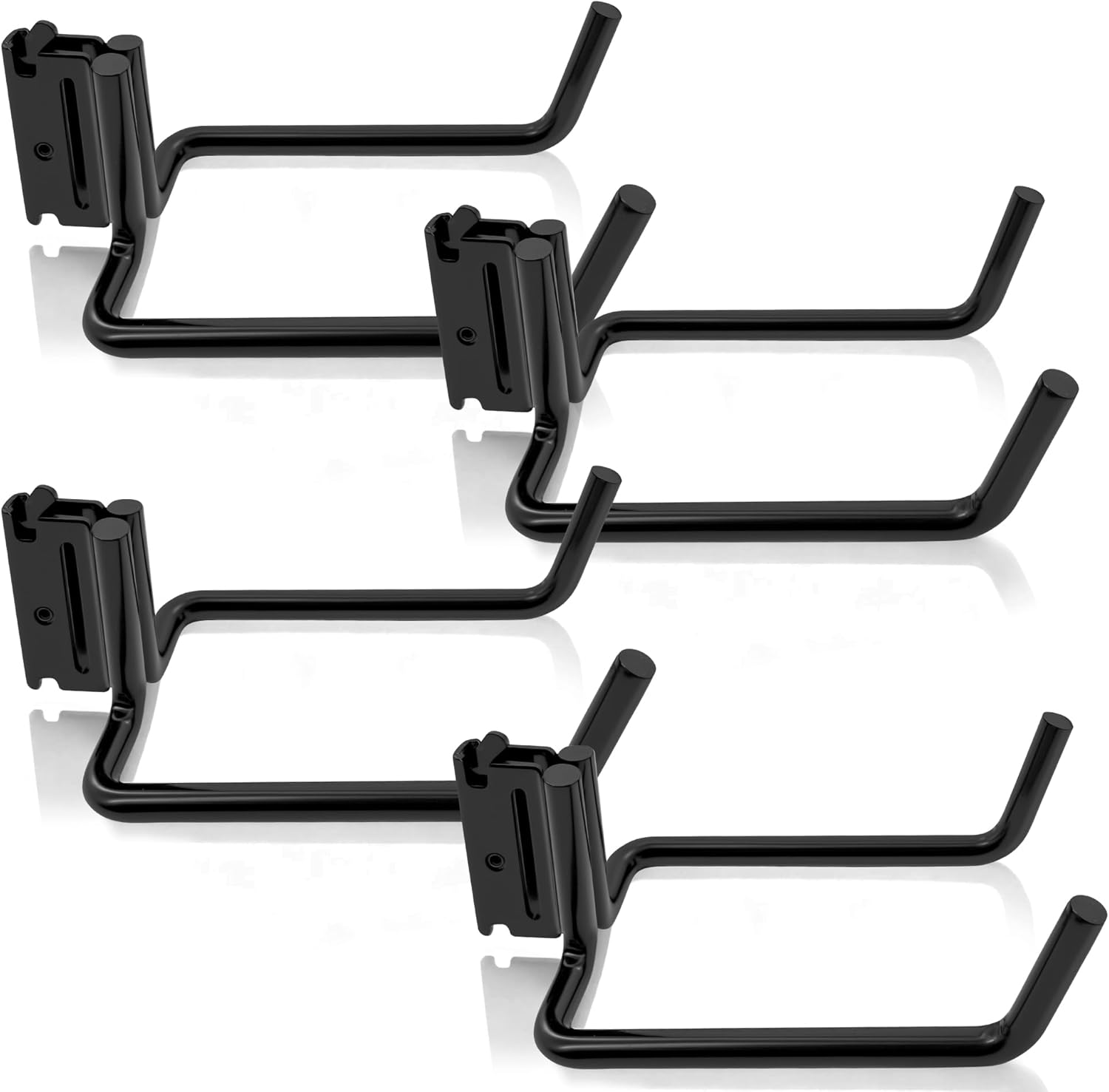 E-Track Heavy Duty Shovel Hanger with Double J Hook, E-Track Accessories for Enclosed Trailer,Trucks, Vans, Warehouses, Garages, Workshop for Store Long Handled Tools (Black-10pcs)