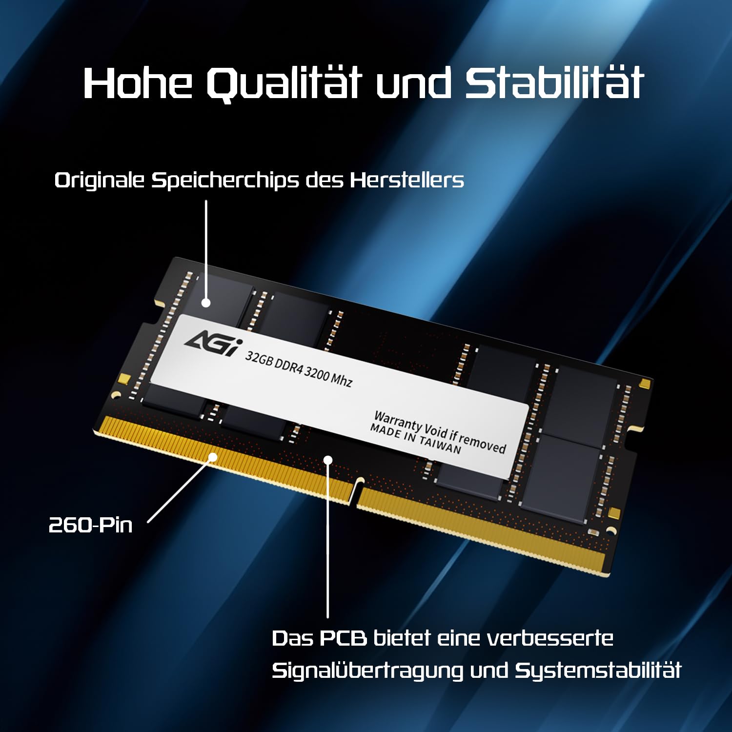 AGI SD138 32GB DDR4 RAM SODIMM 3200 MHz 260 Pin Arbeitsspeicher Laptop | Latenz CL22, Non-ECC Speichermodul, Zuverlaessiges Hardware Upgrade voll kompatibel mit Laptops und Notebooks