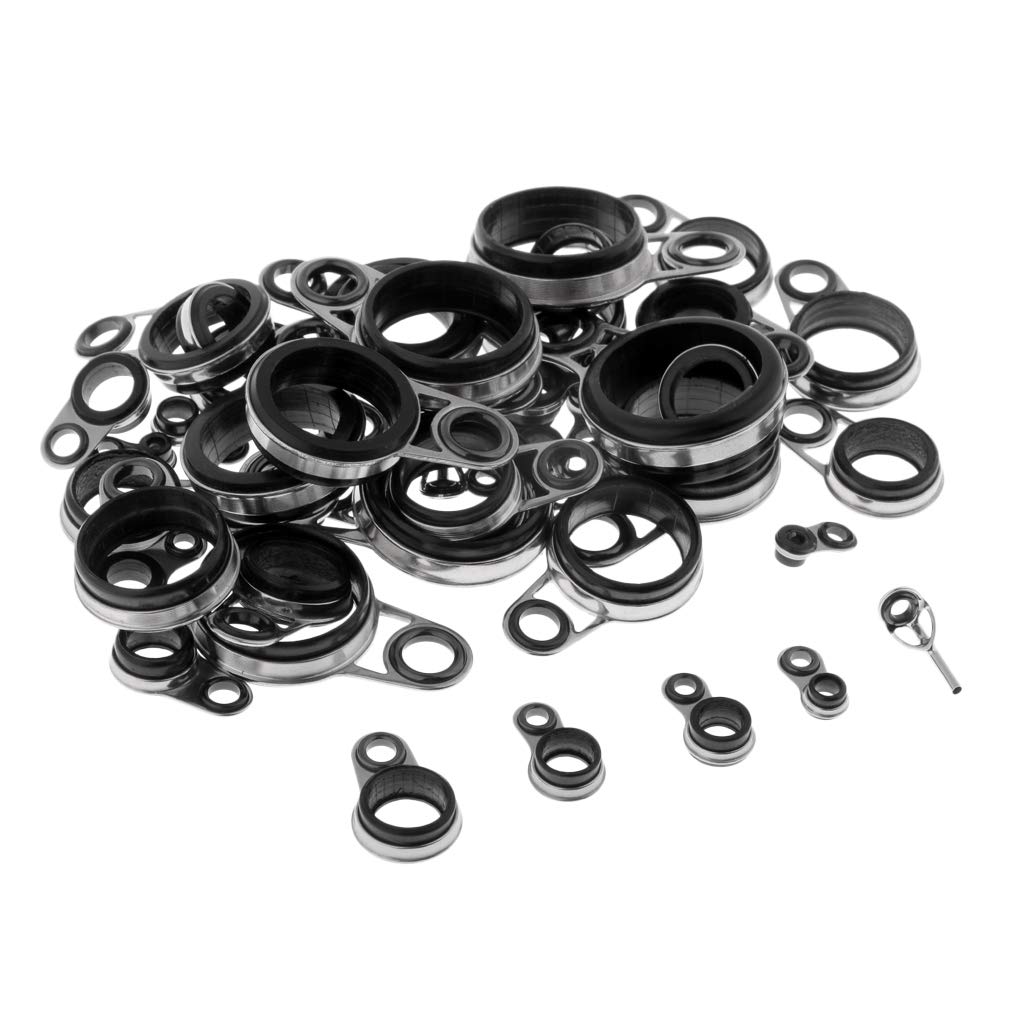 B Baosity 49x Guía Anillos de Cerámica Telescópica Caña Pescar Mixed Size Baitcasting Spincasting Aparatos