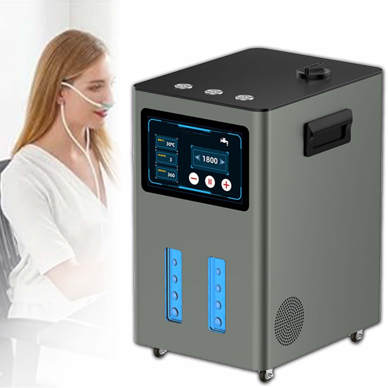 Urządzenie Do Inhalacji Wodorem, Wysokoprzepływowy Inhalator Molekularny Spe/Pem H2, Generator Gazu Browna O Czystości 99,99%, 3-Wyjściowy, 4200 Ml/Min, Do Domu I Biura(Gunmetal,1500ml/min)