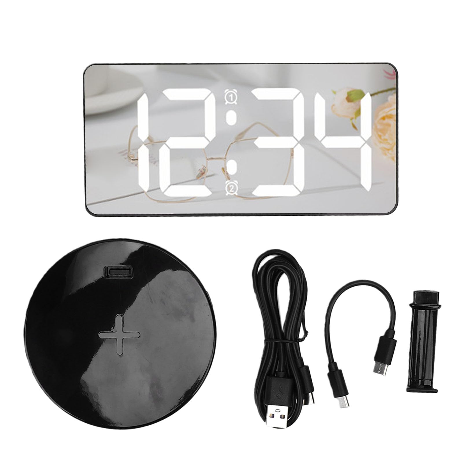 Focket Reloj Despertador Digital para Dormitorio, Pantalla LED de 7,3