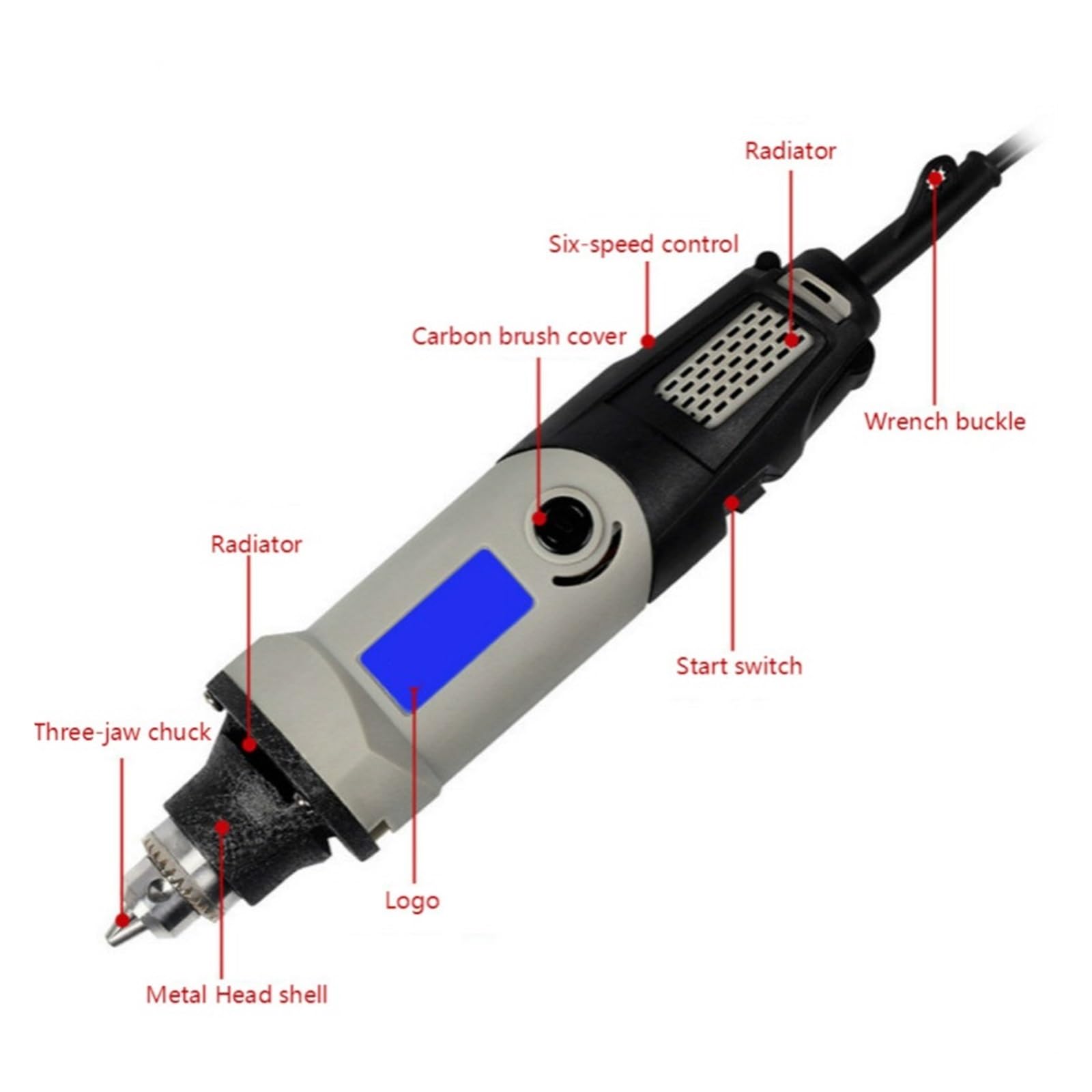 400W Elektryczna Wiertarka Szlifierka Grawer Pen Grinder Mini Elektryczne Narzędzie Obrotowe Akcesoria Intuicyjne, Proste Sterowanie