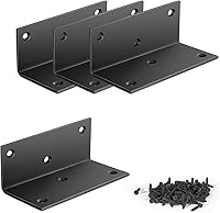 Vista 15 de Soportes resistentes de 8 x 2 x 2 pulgadas de largo, soporte de esquina de hierro grande, grosor de 0.118 pulgadas, incluye tornillos