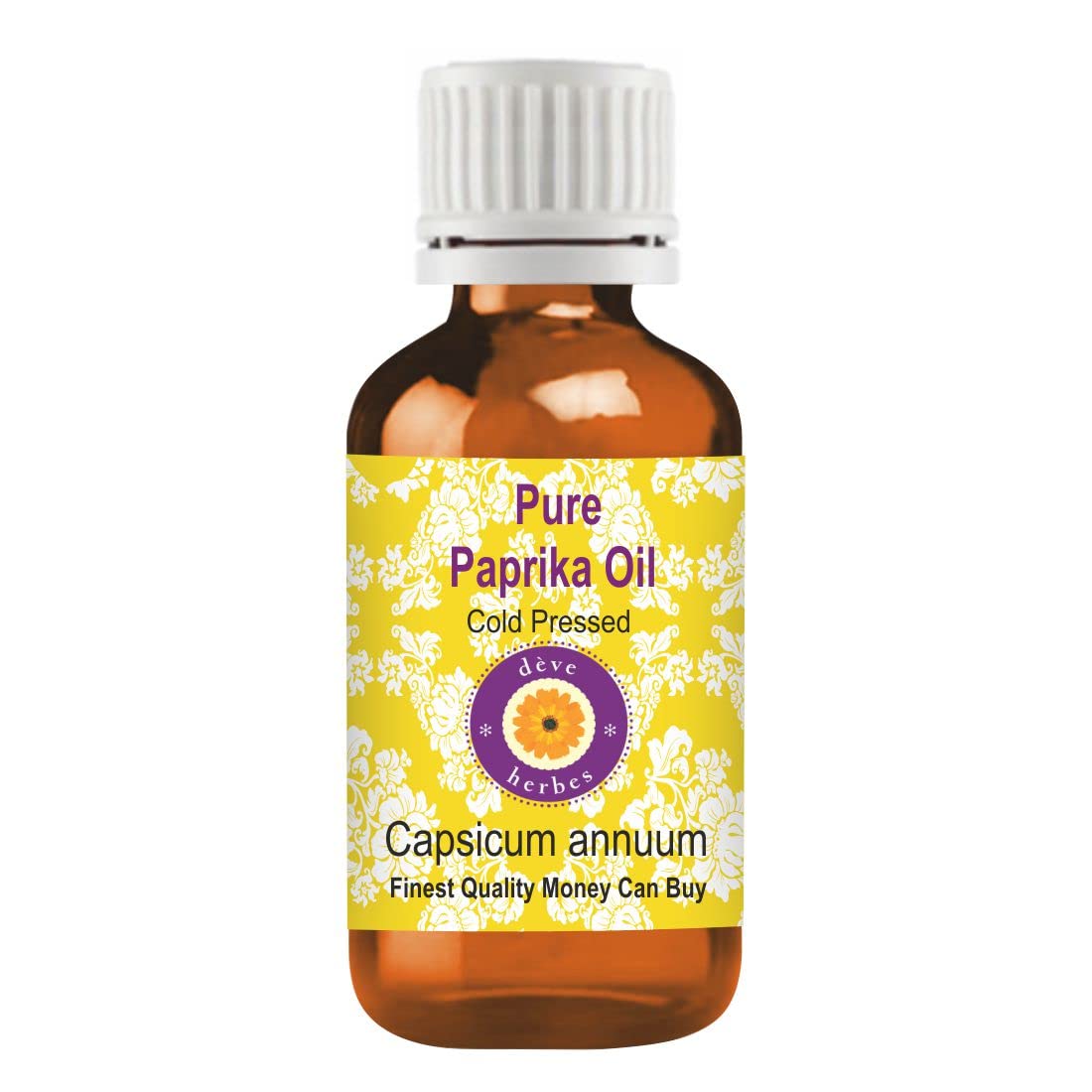 Deve Herbes Pure Paprika Oil (Capsicum annuum) Natural Therapeutic Grade Cold Pressed 30ml