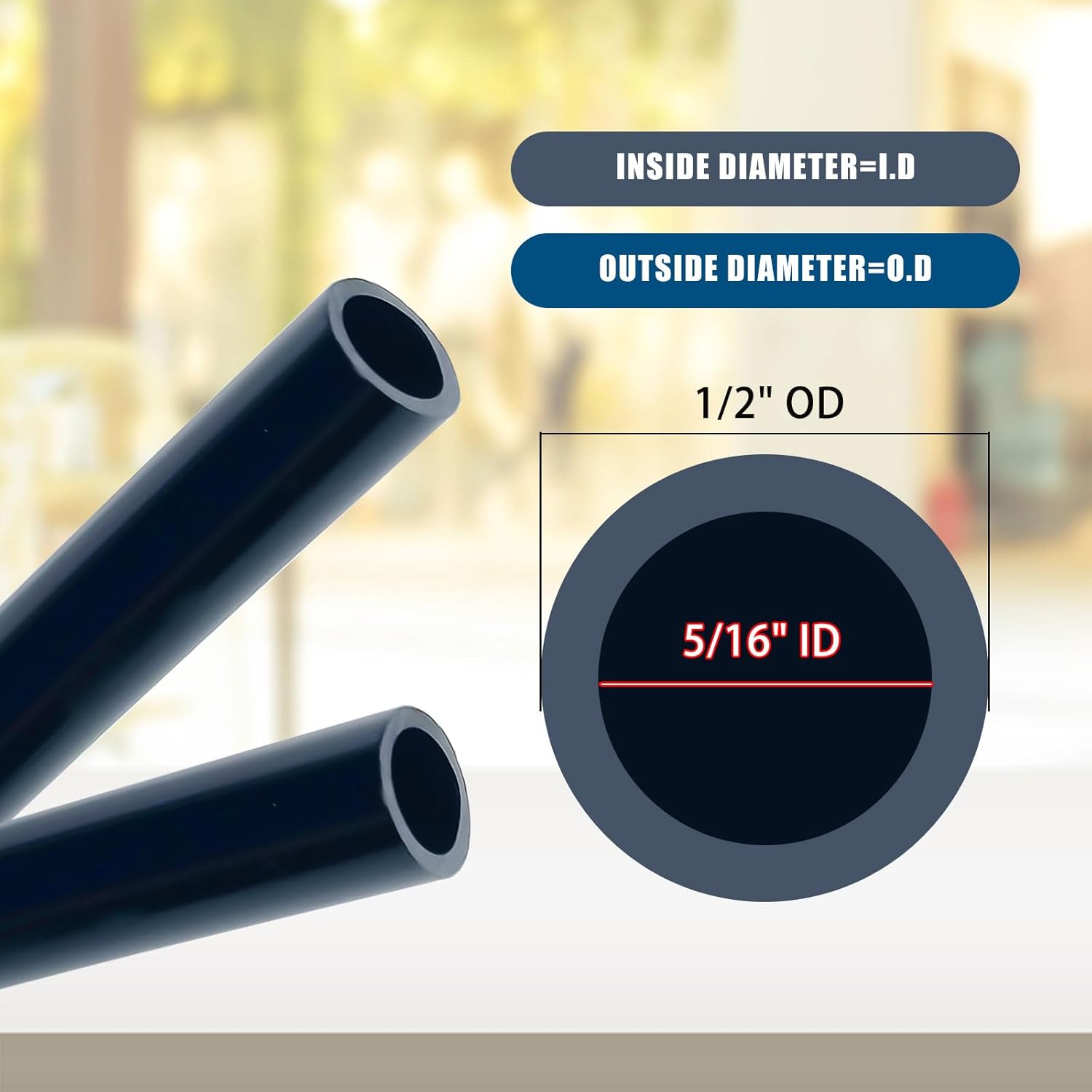 1/2" Black Nylon Air Line Tubing - 100 FT Air Hose, DOT Approved for Air Brake Tubing Suspension Or Fluid Transfer