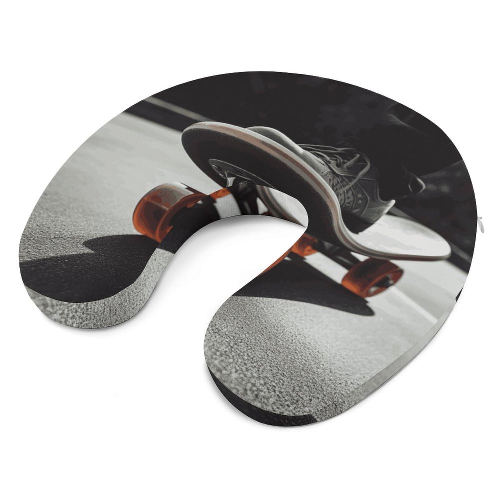 Almohada en forma de U para rueda de monopatín, núcleo de almohada de espuma viscoelástica, cojín, proporciona apoyo para el cuello, almohada de viaje, adecuada para aviones, coches, hogares