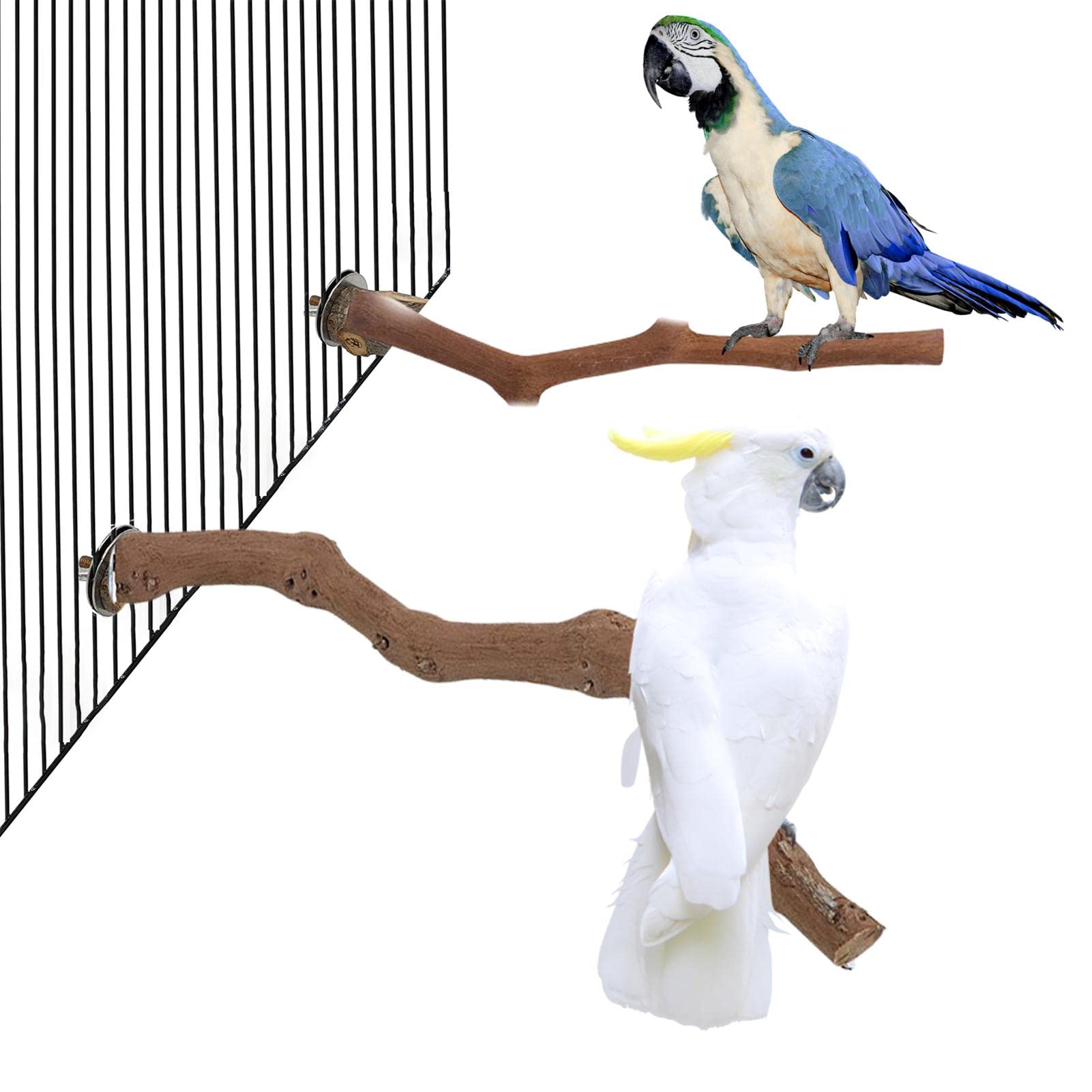 Cryfokt Vogelsitzstange Mit Saugnapf – 25 Cm, Rutschfeste Rinde, Verstellbar, Für Sittiche, Wellensittiche U.a.