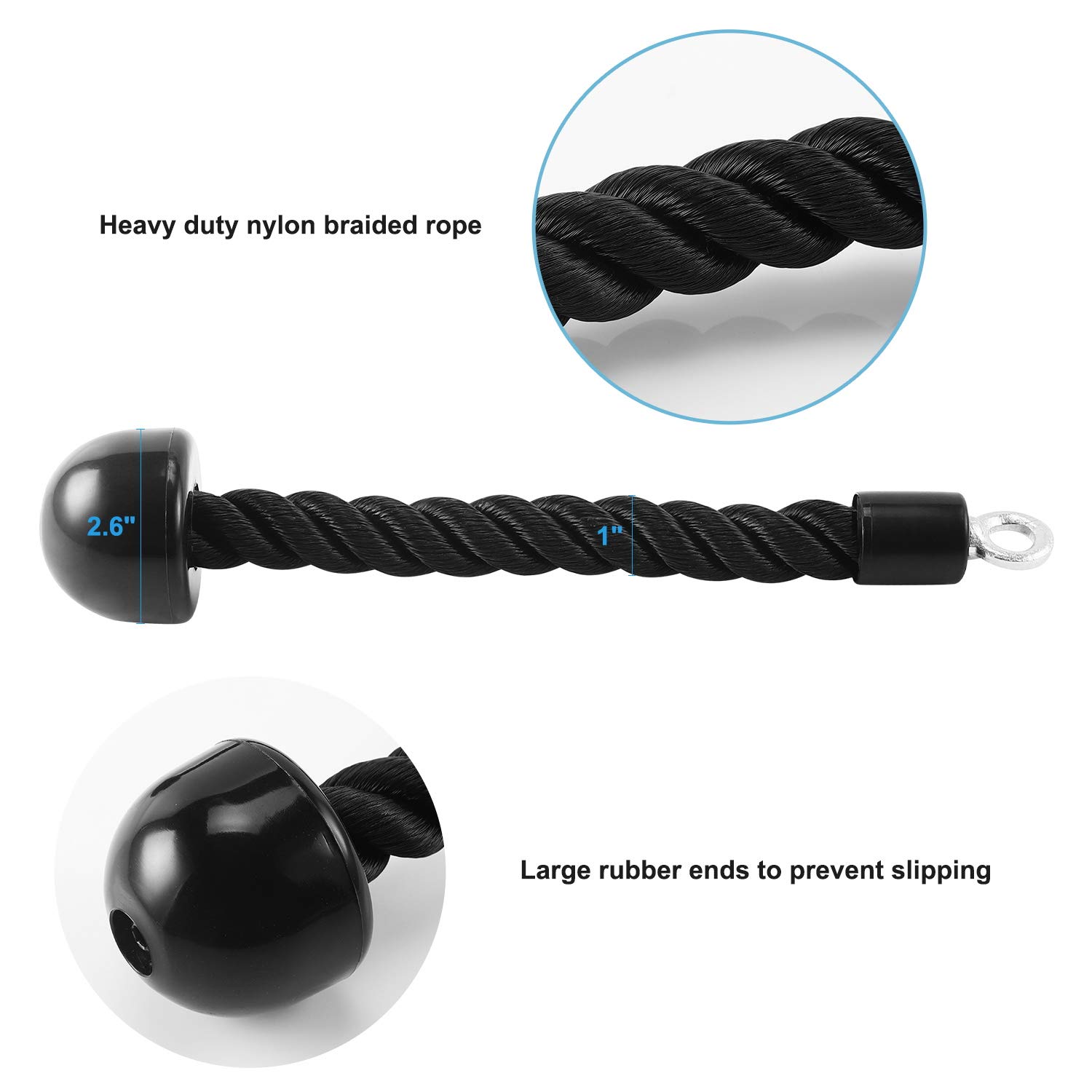 Buy Now Pull Down Rope Single Grip Tricep Bicep Exercise Attachment ...