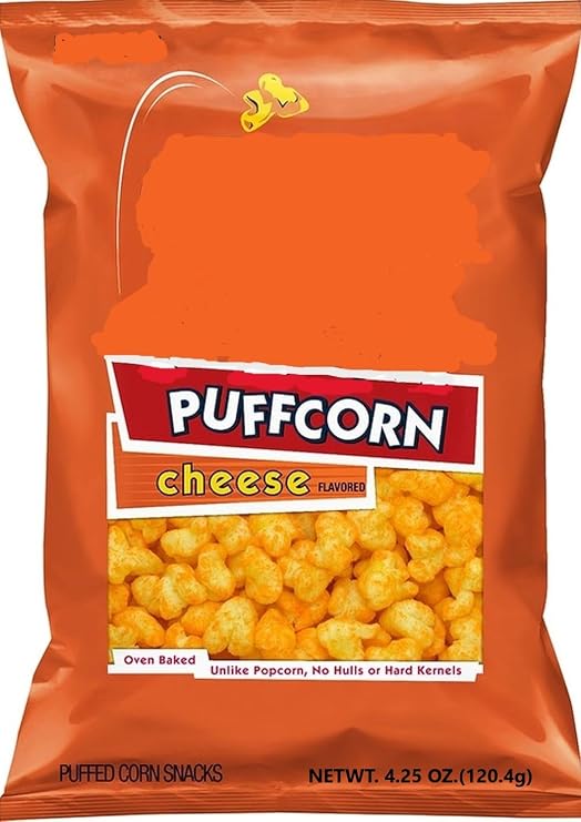Puffcorn Cheese Puffed Corn Snacks, 4.25 oz (1 Bag) - SET OF 2