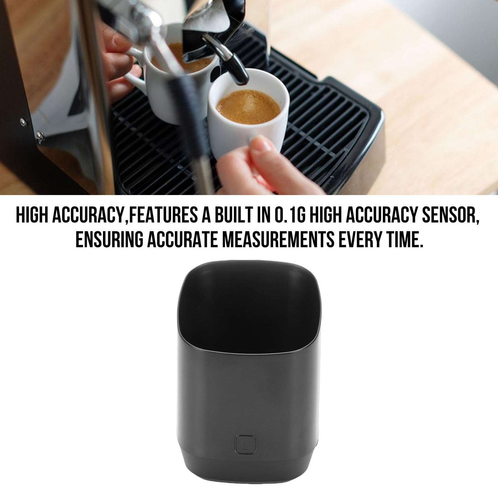 Vikye Báscula de café Digital, Vaso Dosificador de Alta Precisión de 0,1 G con Pantalla LED, Conversión de Gramo/onza de 500 G de Capacidad, Batería de 600 MAh para Máquina de café