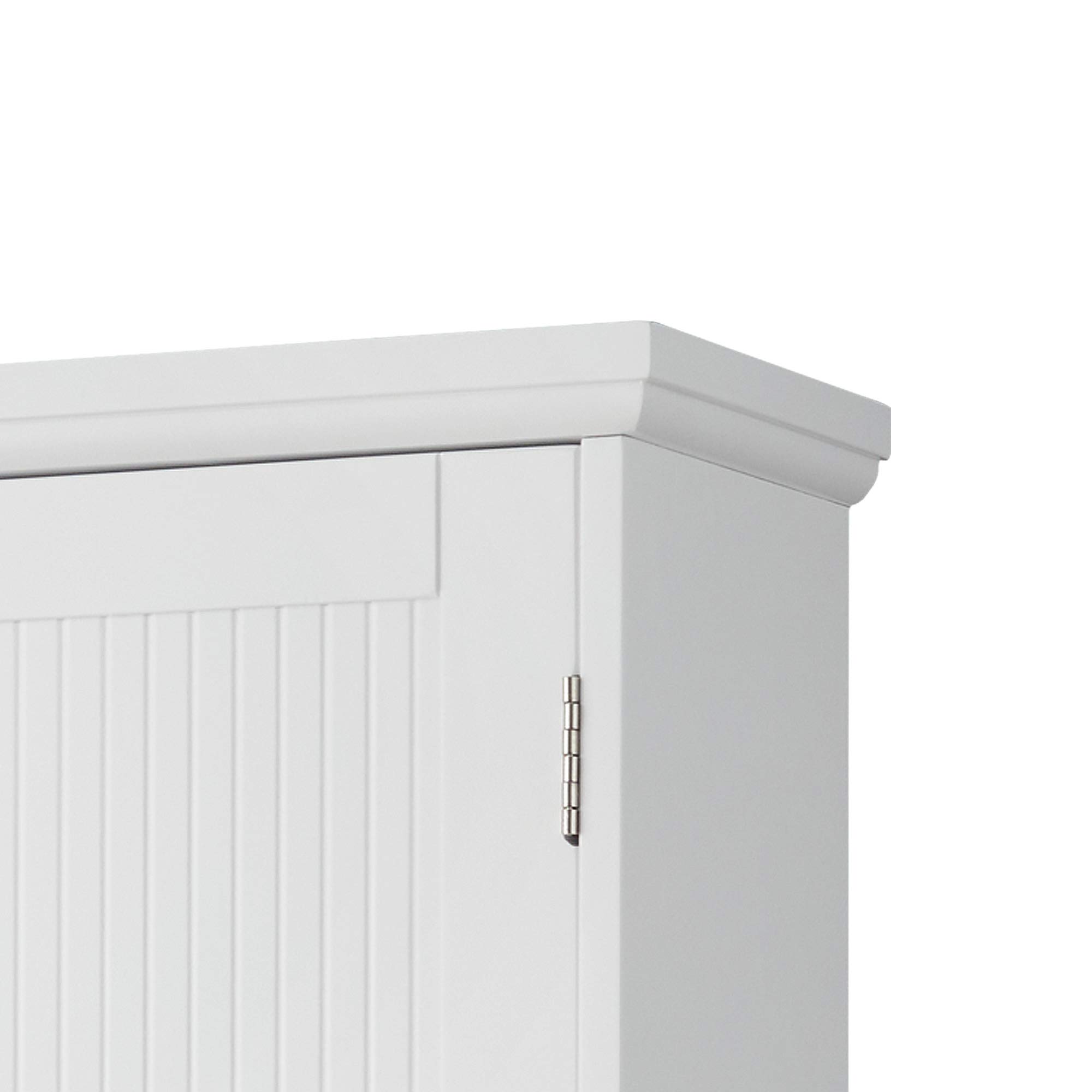 Teamson Home Elegante botiquín de Pared de baño de Madera de Moda para el hogar con estantes Ajustables Blanco EHF-F0007