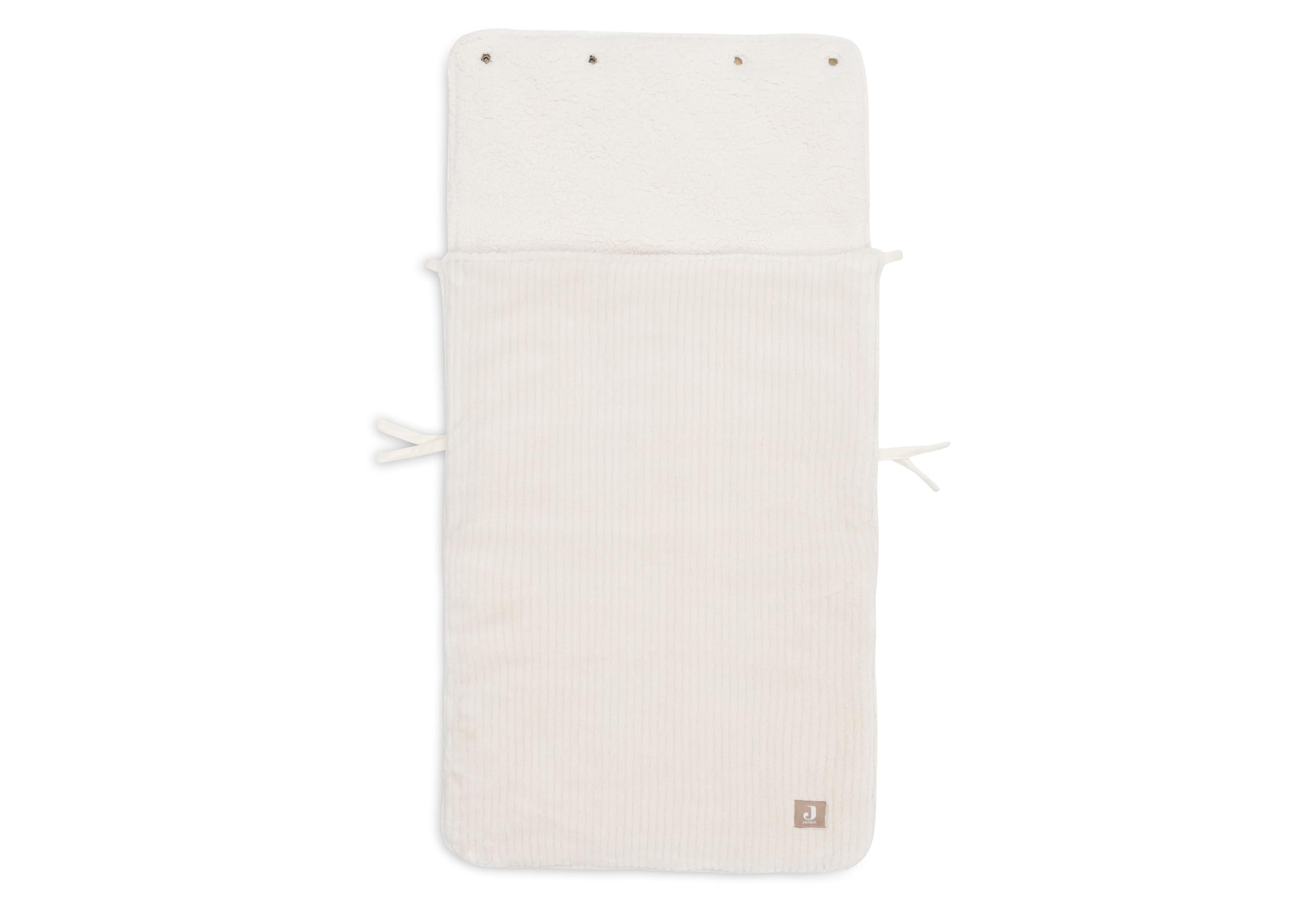 Jollein Fußsack Cloudy Rib Oatmeal Babyschale Kinderautositz Gruppe 0+ Kinderwagen 3-Punkt- 5-Punkt-Gurt Rippstruktur Fleecefutter