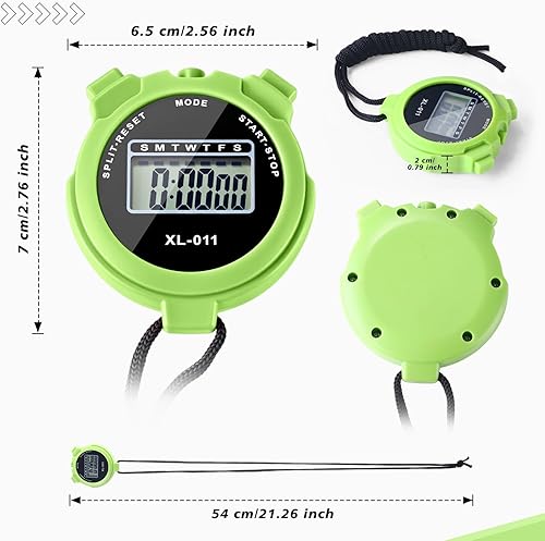 Miniatura 2 de 20 cronómetros digitales con temporizador a granel, pantalla grande, cronómetro electrónico multifunción con calendario para natación, correr,