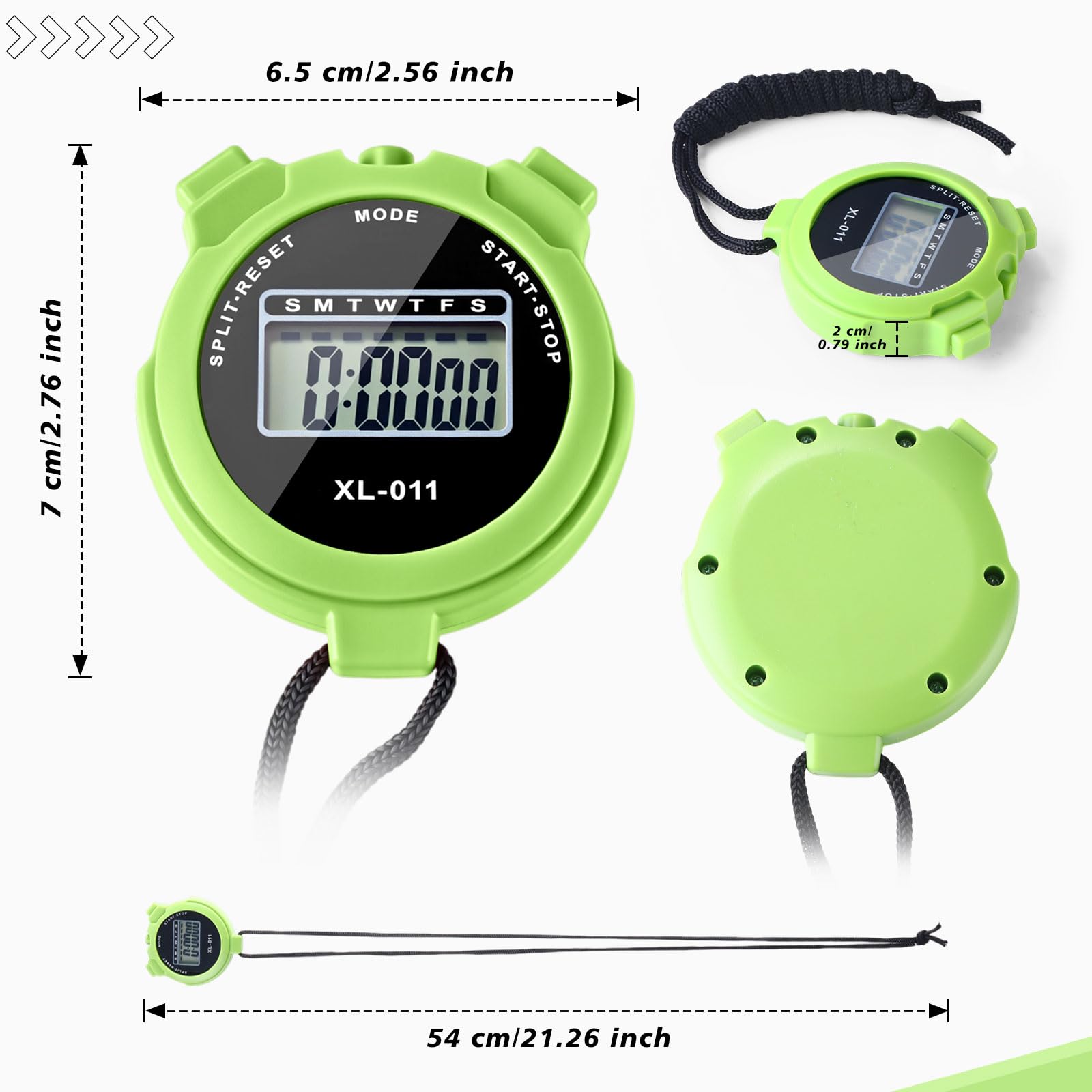 Tellegloww 40 cronómetro digital a granel, pantalla grande, cronómetro electrónico multifunción con calendario, reloj para natación, correr, entrenamiento, entrenadores, árbitros, profesores (5