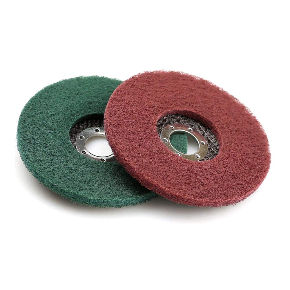 HHRFCS 10 szt. 125 * 8 * 22 mm włókninowa tarcza szlifierska z klapką Nylonowa tarcza polerska Bułgarska szlifierka kątowa Narzędzia do polerowania metalu (ziarnistość: zielony P180)