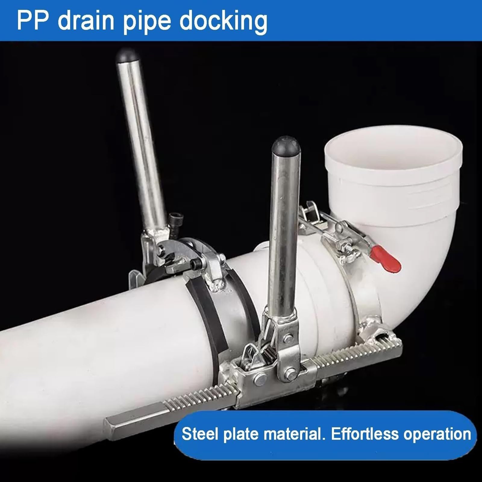 Herramienta de extracción de tuberías Abrazadera de trinquete resistente Anti-Jam Grip 160mm para construcción de drenaje de alcantarillado Conexión rápida Instalación firme segura Manija de acero dur