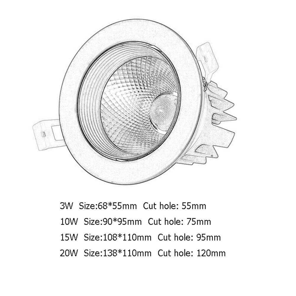 Faretti da Incasso a soffitto, faretti orientabili, faretti da Incasso Bianchi opachi, faretti a LED a Risparmio energetico, lampade da Parete, per Bagno, Soggiorno, Cucina, apparecchi di Il