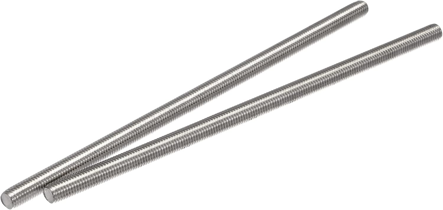 uxcell 2Pcs M5 x 200mm Fully Threaded Rod 304 Stainless Steel Right Hand Threads