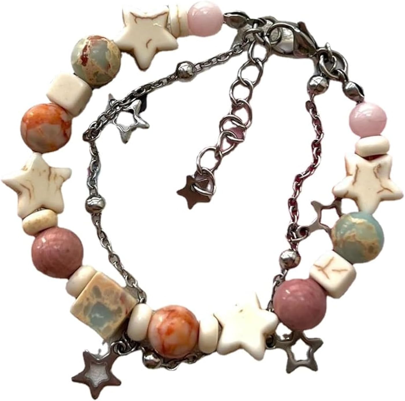Y2k Star Beaded Bracelets Kawaii Double Layer Bracelet for Women Trendy Fairycore Jewelry Fairy Grunge Accessories