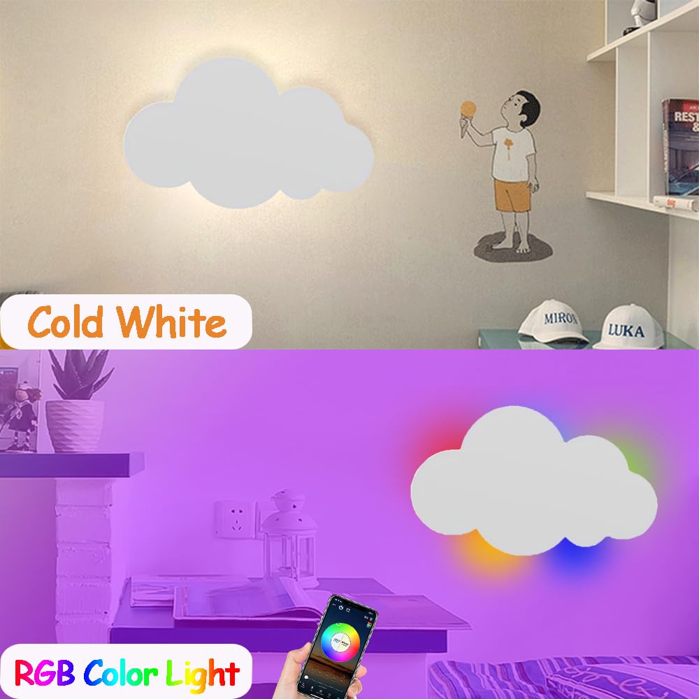 LED Lámpara de Pared RGB Regulable Apliques de Pared con Mando a Distancia y APP Moderna Habitación Infantil Lámpara de Noche con Enchuf para Salón Dormitorio Pasillo Hotel Cambia de Color Iluminación