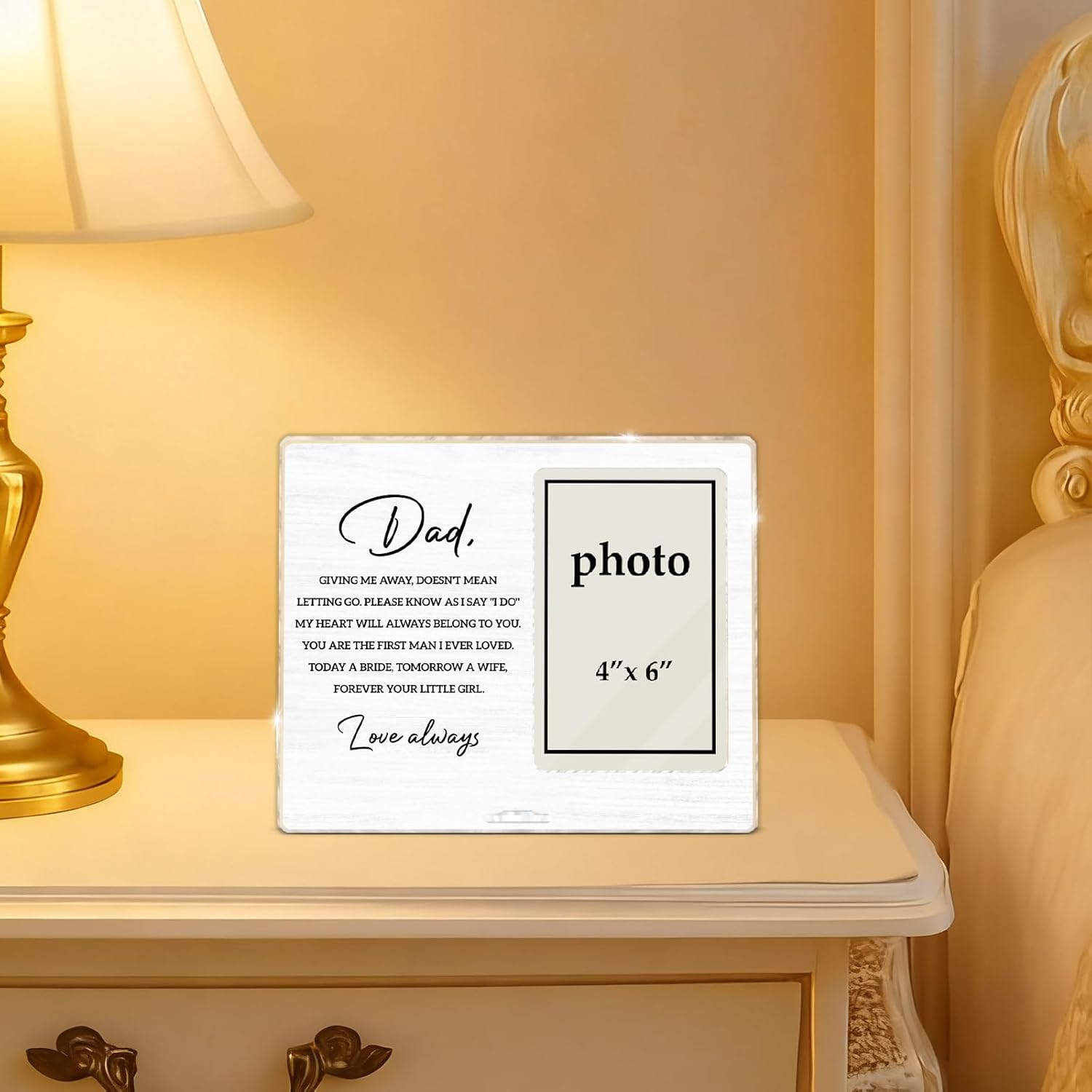 Zauly Father of the Bride Picture Frame, Wedding Gifts for Dad from Bride Daughter, Love Always Dad Photo Frame, 4 x 6 Inch Photo - Image 5