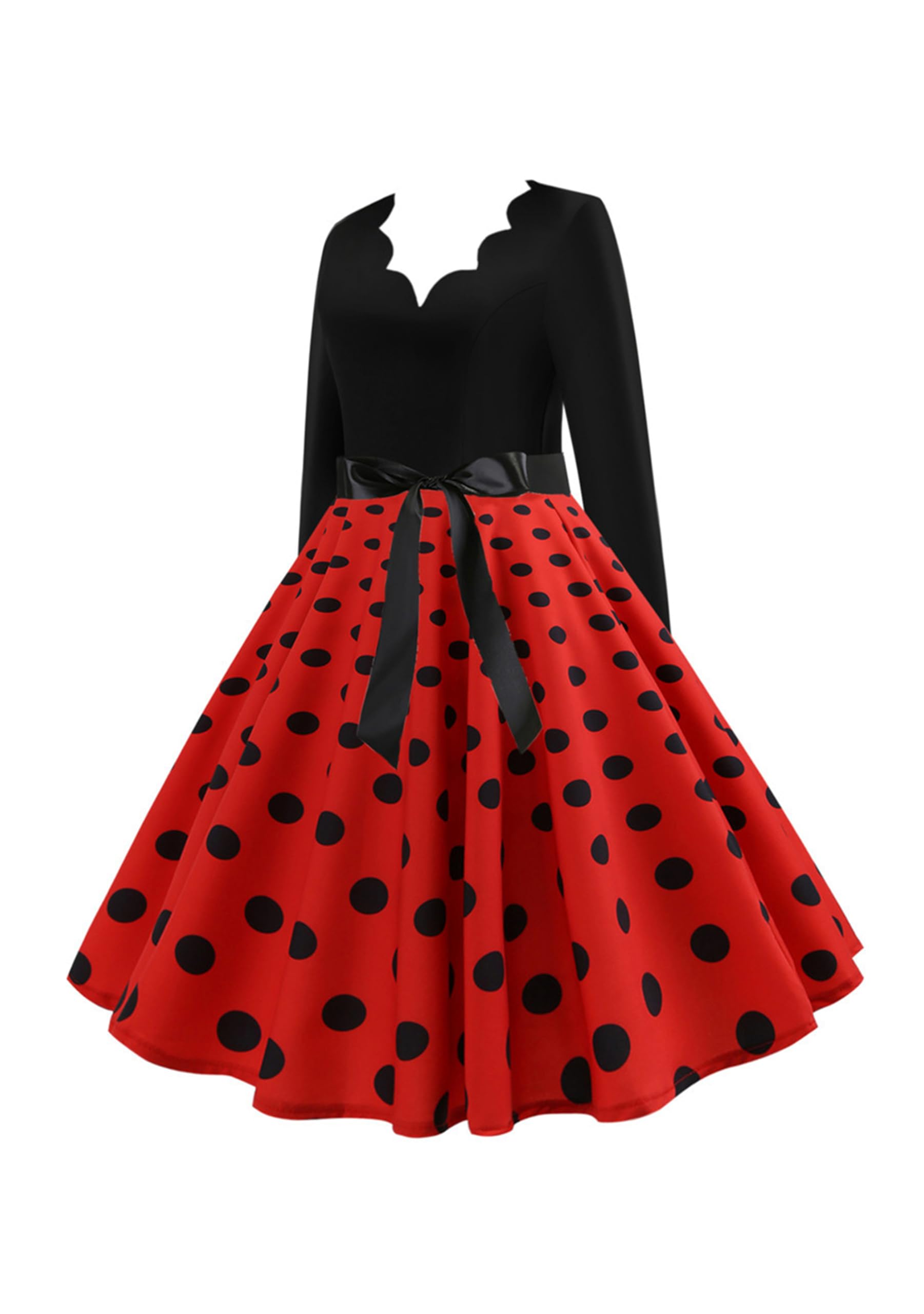 Femme Robe de Hepburn Robe de Soirée Cocktail Rétro Robe Vintage Rockabilly Classique Robe Elegant Swing Robe