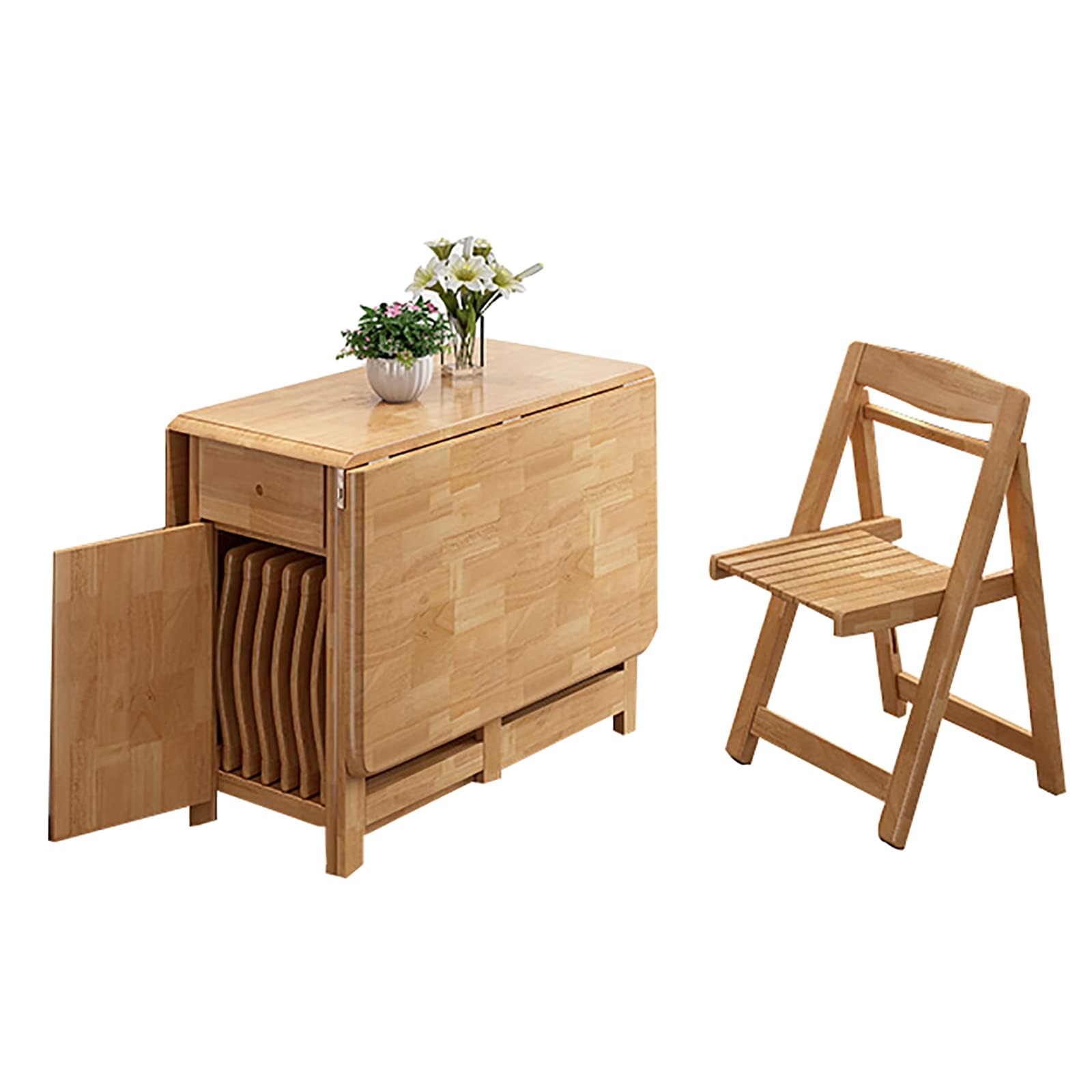 Amazon.com: Folding Table with Chairs,Drop Leaf Extension Dining
