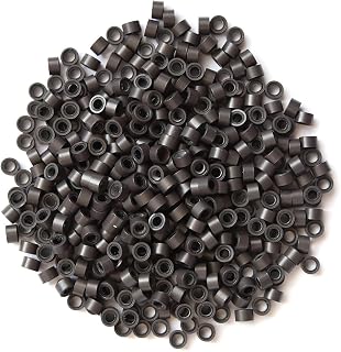 500pcs Silicone Lined Micro Links Rings Beads Hair Feather Extensions 5.0x3.0x3.0 mm Hair Beads (Dark Brown)
