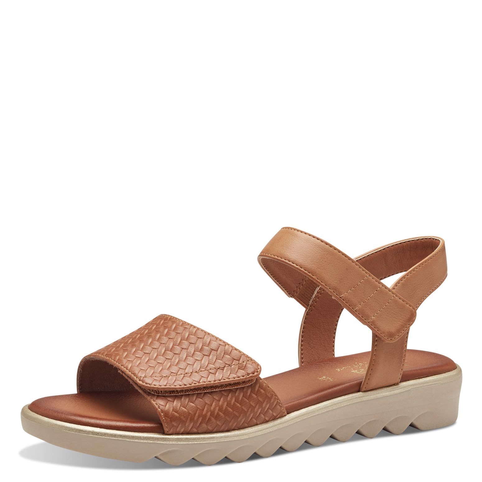 Jana Women’s Flat Sandals with Velcro Vegan, Tan, 5 UK