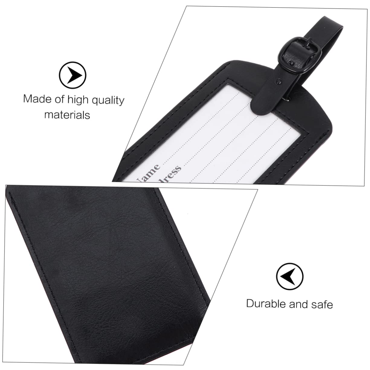 BESPORTBLE 2 Set Etichette Per Bagaglio in Pu Targhette Identificative Per Valigie Pratiche E Riutilizzabili Facili in Design E Al 5 Pezzi*2